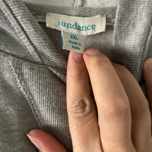 Sundance Heartsong Heart Embroidery Terry Knit Hoodie Sweatshirt XXL Cotton - Picture 3 of 10